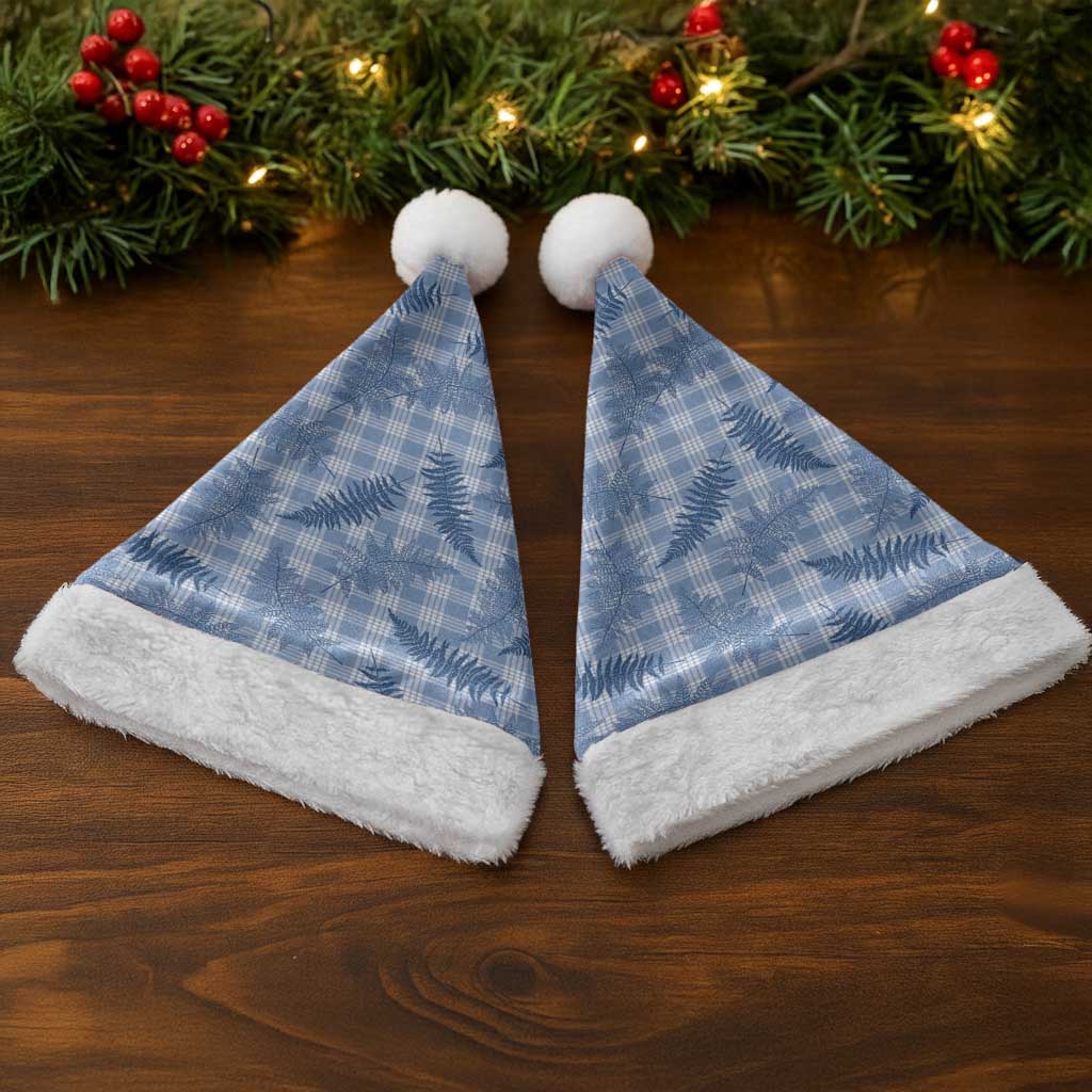 Blue Palaka Hawaii Palapalai Christmas Santa Hat Hawaiian Fern LT14 - Polynesian Pride