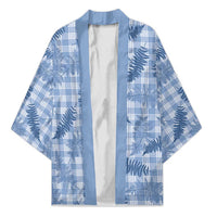 Blue Palaka Hawaii Palapalai Kimono Hawaiian Fern LT14 Unisex Blue - Polynesian Pride