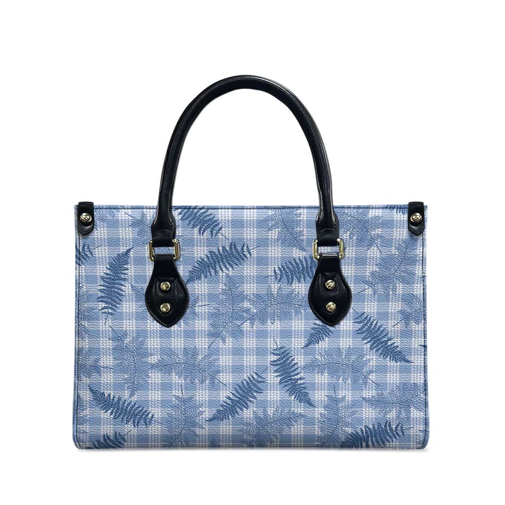 Blue Palaka Hawaii Palapalai Leather Bag Hawaiian Fern LT14 - Polynesian Pride