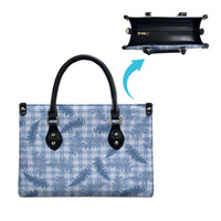 Blue Palaka Hawaii Palapalai Leather Bag Hawaiian Fern LT14 - Polynesian Pride