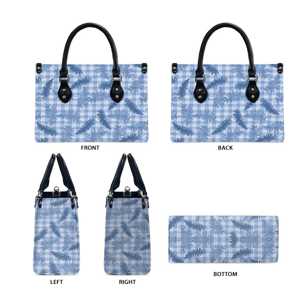 Blue Palaka Hawaii Palapalai Leather Bag Hawaiian Fern LT14 - Polynesian Pride