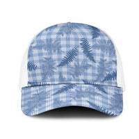Blue Palaka Hawaii Palapalai Mesh Trucker Cap Hawaiian Fern LT14 One Size White Blue - Polynesian Pride