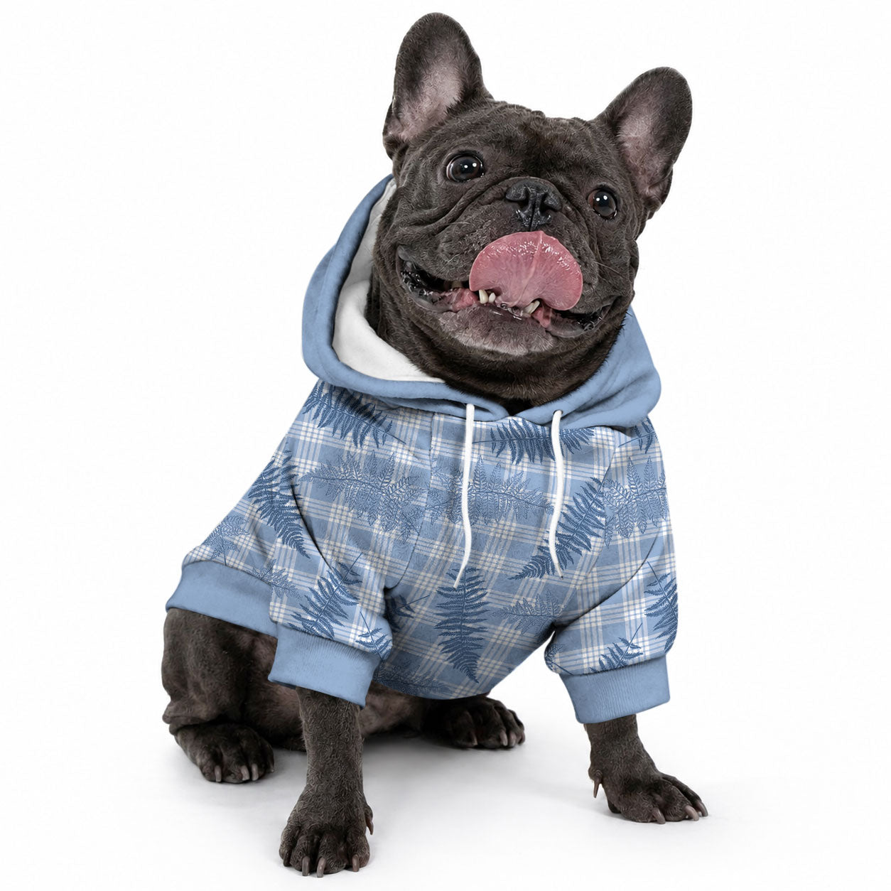 Blue Palaka Hawaii Palapalai Pet Hoodie Hawaiian Fern LT14 - Polynesian Pride