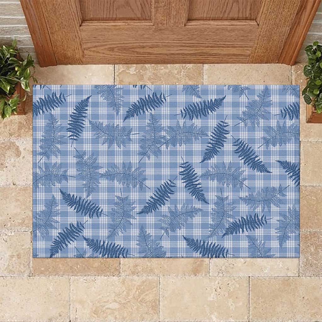Blue Palaka Hawaii Palapalai Rubber Doormat Hawaiian Fern LT14 Blue - Polynesian Pride