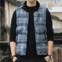 Blue Palaka Hawaii Palapalai Sleeveless Puffer Jacket Hawaiian Fern LT14 - Polynesian Pride