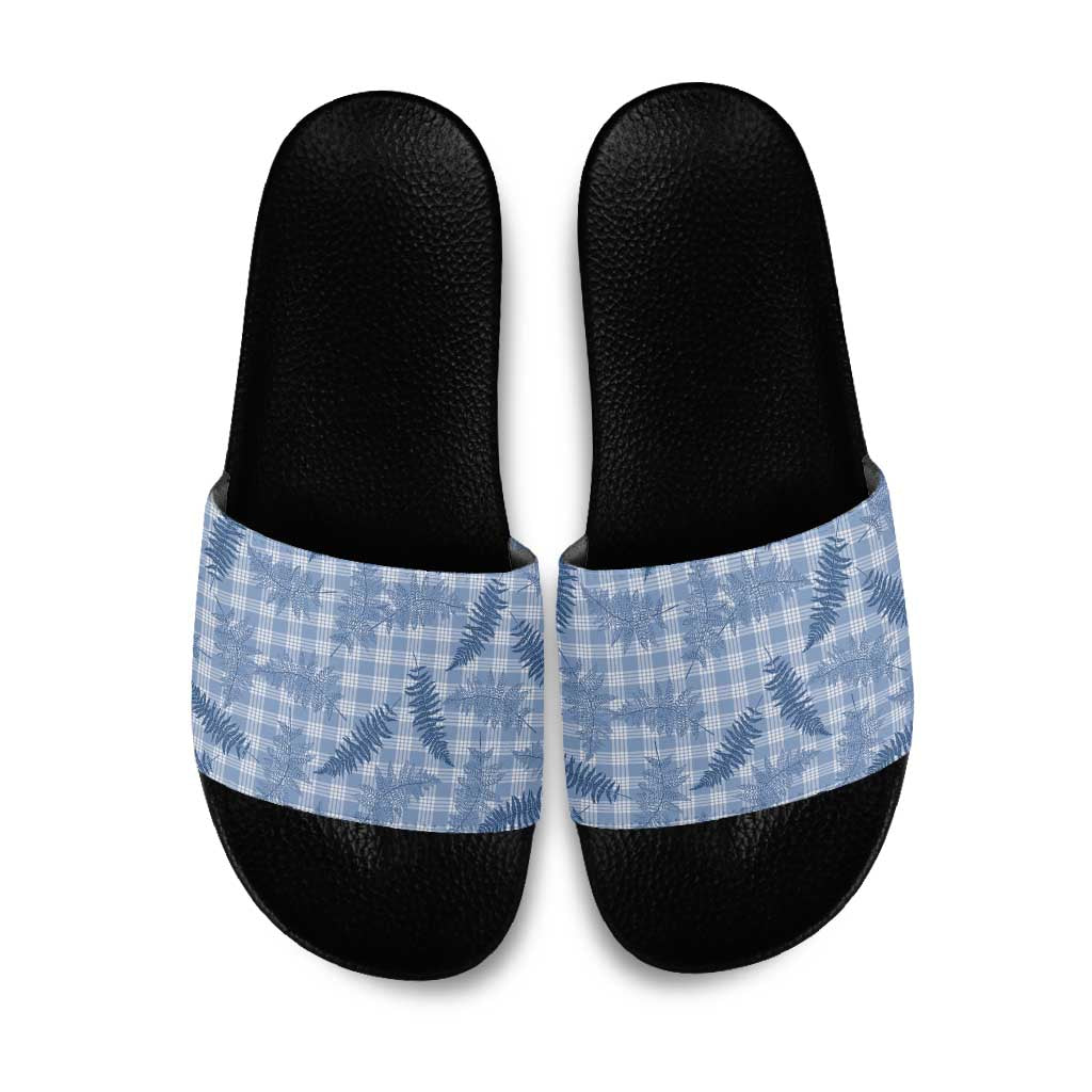Blue Palaka Hawaii Palapalai Slide Sandals Hawaiian Fern LT14 Blue - Polynesian Pride