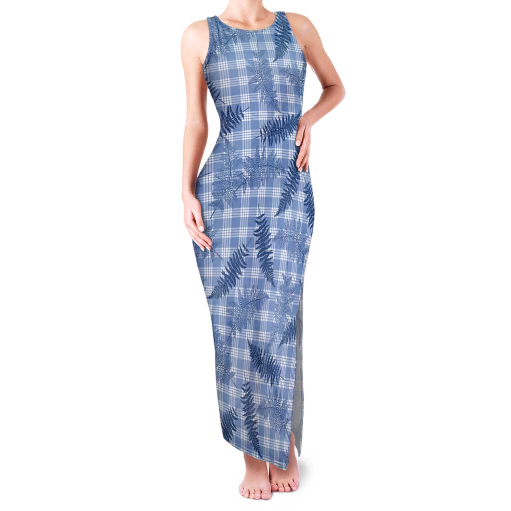 Blue Palaka Hawaii Palapalai Tank Maxi Dress Hawaiian Fern LT14 Women Blue - Polynesian Pride