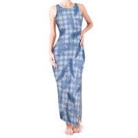 Blue Palaka Hawaii Palapalai Tank Maxi Dress Hawaiian Fern LT14 Women Blue - Polynesian Pride