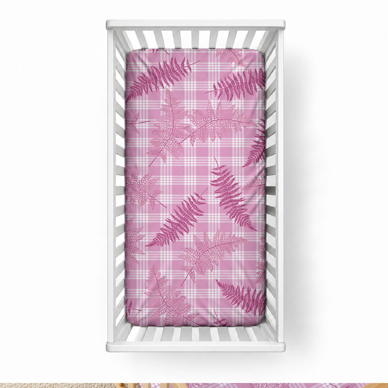 Purple Palaka Hawaii Palapalai Baby Bed Cover Hawaiian Fern
