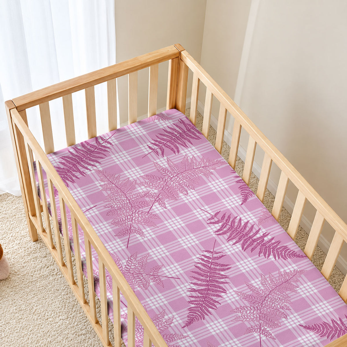 Purple Palaka Hawaii Palapalai Baby Bed Cover Hawaiian Fern LT14 - Polynesian Pride