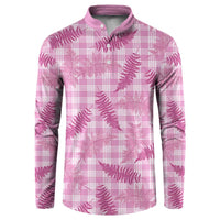 Purple Palaka Hawaii Palapalai Button Sweatshirt Hawaiian Fern LT14 Purple - Polynesian Pride