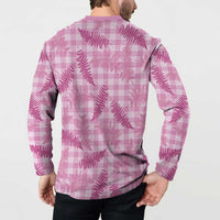 Purple Palaka Hawaii Palapalai Button Sweatshirt Hawaiian Fern LT14 - Polynesian Pride