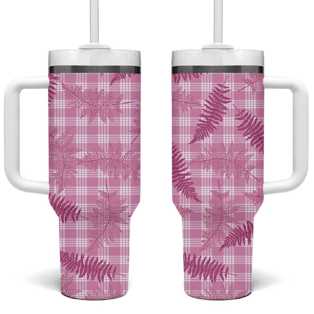 Purple Palaka Hawaii Palapalai Tumbler With Handle Hawaiian Fern LT14 One Size: 40 oz Purple - Polynesian Pride