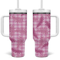 Purple Palaka Hawaii Palapalai Tumbler With Handle Hawaiian Fern LT14 One Size: 40 oz Purple - Polynesian Pride
