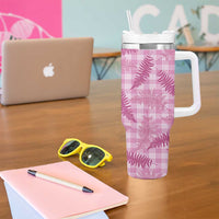Purple Palaka Hawaii Palapalai Tumbler With Handle Hawaiian Fern LT14 - Polynesian Pride