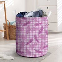 Pink Palaka Hawaii Palapalai Laundry Basket Hawaiian Fern LT14 Pink - Polynesian Pride