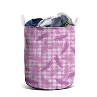 Pink Palaka Hawaii Palapalai Laundry Basket Hawaiian Fern LT14 - Polynesian Pride
