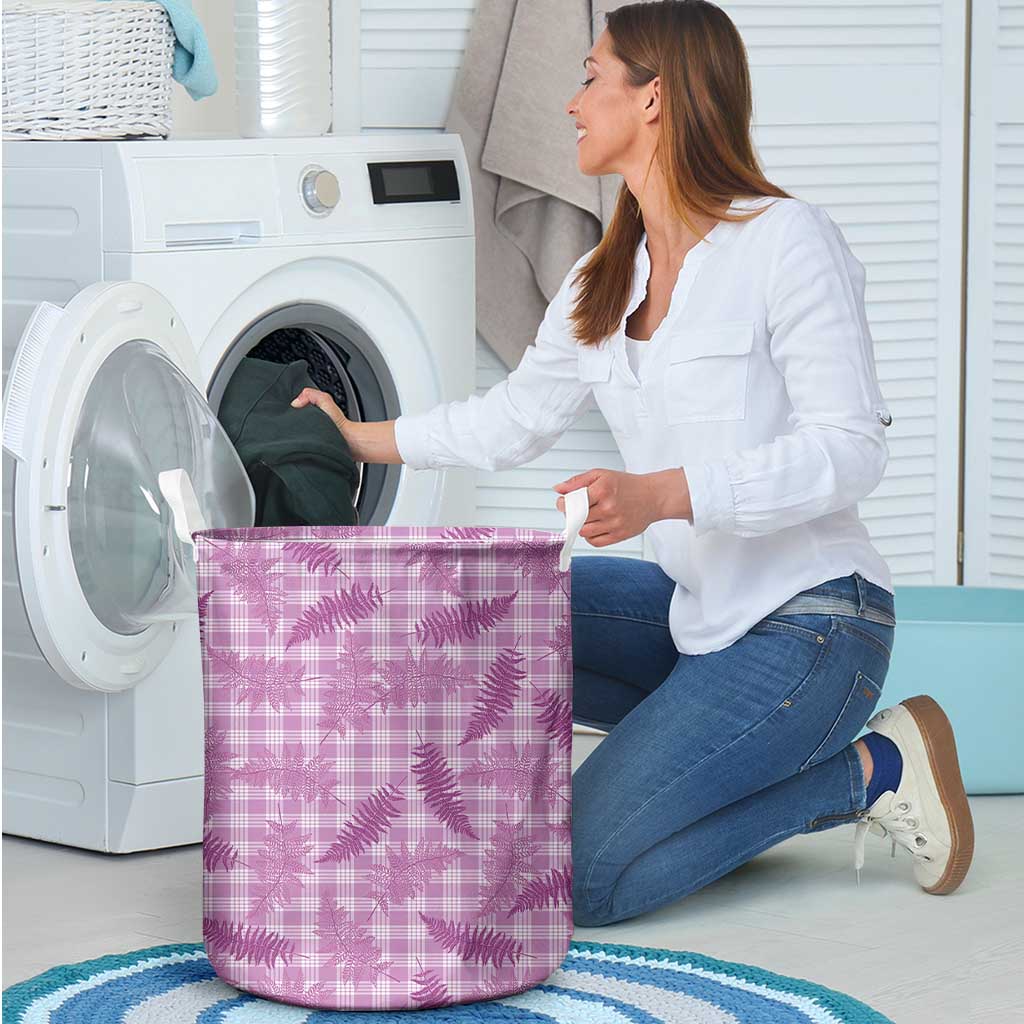 Pink Palaka Hawaii Palapalai Laundry Basket Hawaiian Fern LT14 - Polynesian Pride