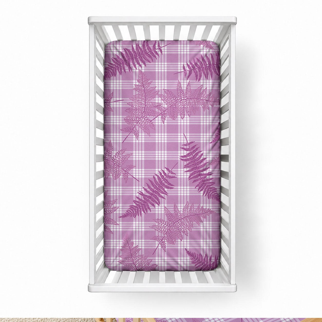 Pink Palaka Hawaii Palapalai Baby Bed Cover Hawaiian Fern