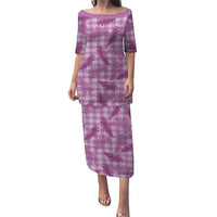 Pink Palaka Hawaii Palapalai Puletasi Hawaiian Fern LT14 Long Dress Pink - Polynesian Pride