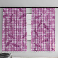 Pink Palaka Hawaii Palapalai Window Curtain Hawaiian Fern LT14 With Hooks Pink - Polynesian Pride
