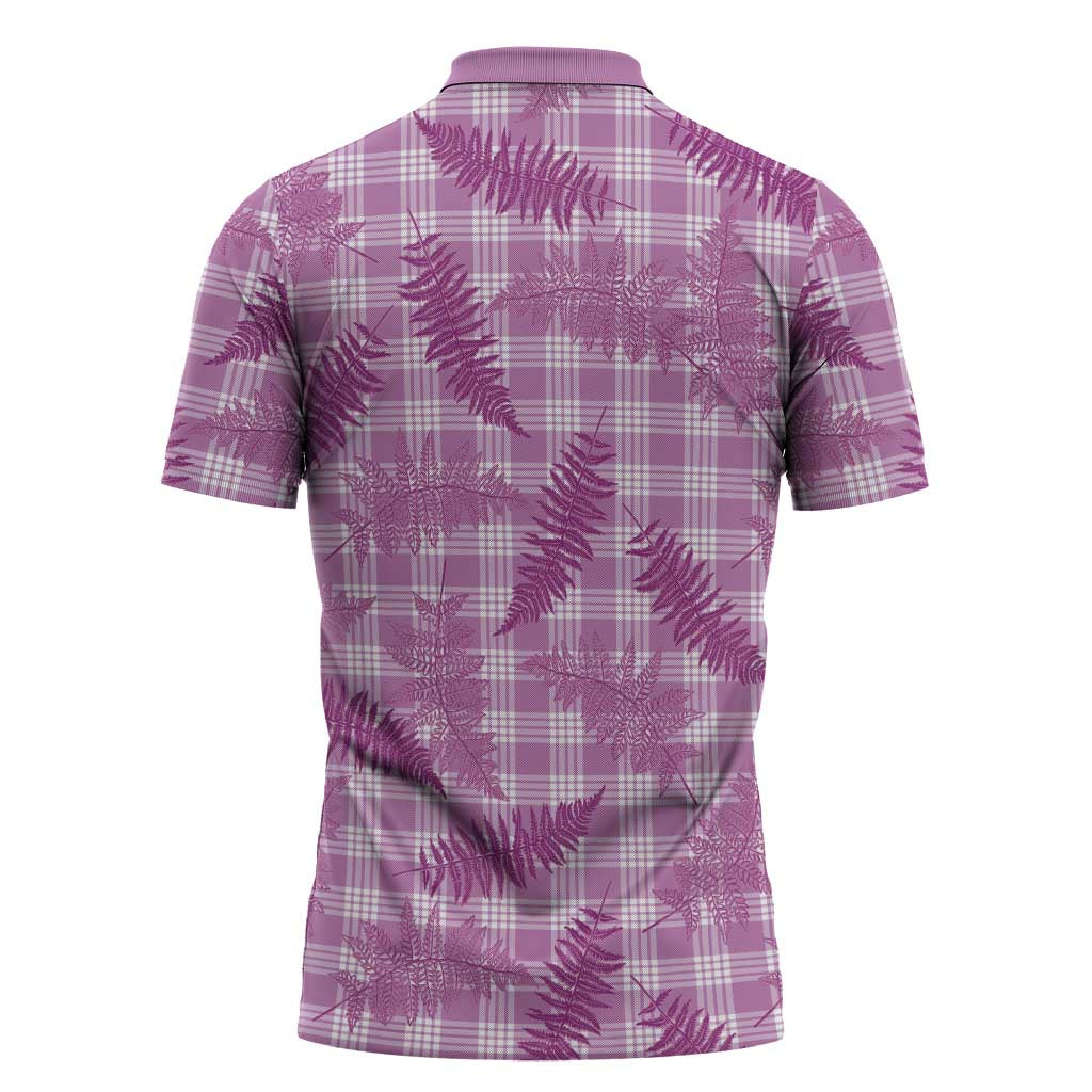 Pink Palaka Hawaii Palapalai Zipper Polo Shirt Hawaiian Fern LT14 - Polynesian Pride