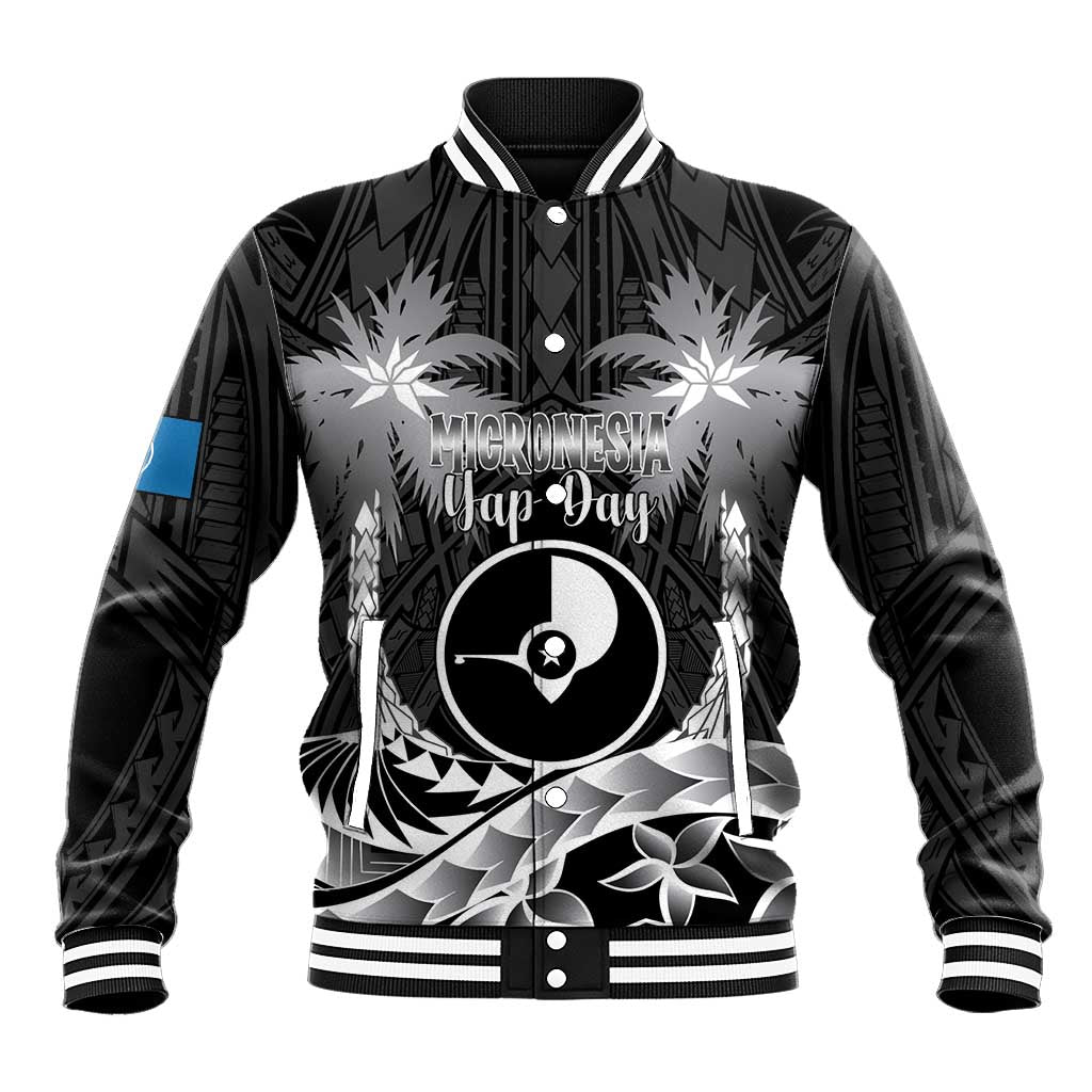 FSM Yap Day Baseball Jacket 2025 Wa'ab Micronesia Black Color LT14 Unisex Black - Polynesian Pride
