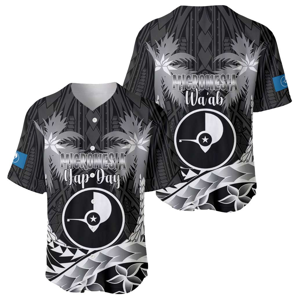 FSM Yap Day Baseball Jersey 2025 Wa'ab Micronesia Black Color LT14 - Polynesian Pride