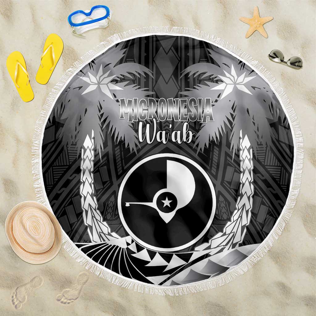 FSM Yap Day Beach Blanket 2025 Wa'ab Micronesia Black Color LT14 One Size 150cm Black - Polynesian Pride