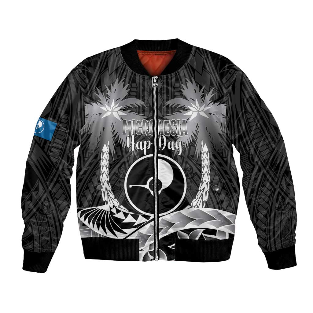 FSM Yap Day Bomber Jacket 2025 Wa'ab Micronesia Black Color LT14 Unisex Black - Polynesian Pride