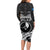 FSM Yap Day Family Matching Long Sleeve Bodycon Dress and Hawaiian Shirt 2025 Wa'ab Micronesia Black Color