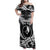 FSM Yap Day Family Matching Off Shoulder Maxi Dress and Hawaiian Shirt 2025 Wa'ab Micronesia Black Color