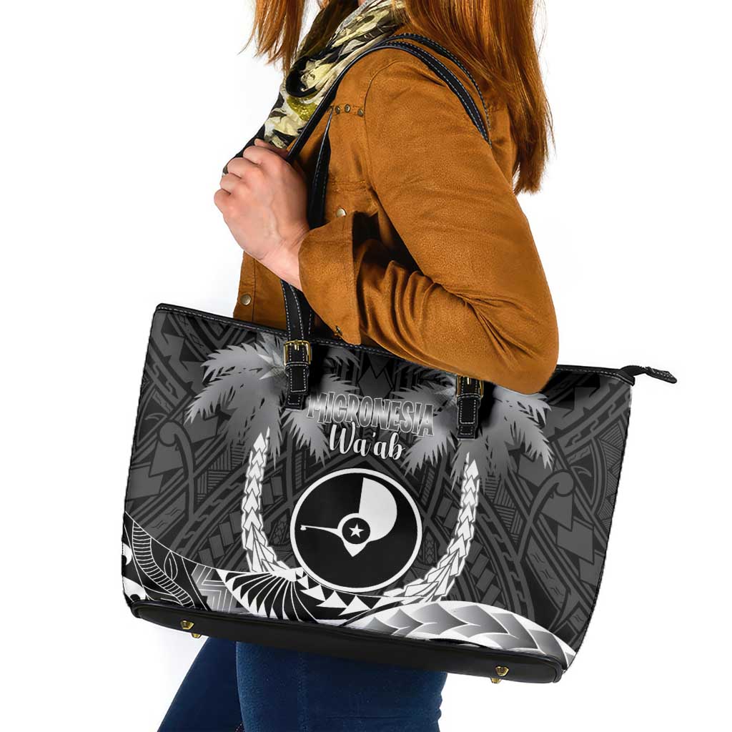 FSM Yap Day Leather Tote Bag 2025 Wa'ab Micronesia Black Color LT14 Black - Polynesian Pride