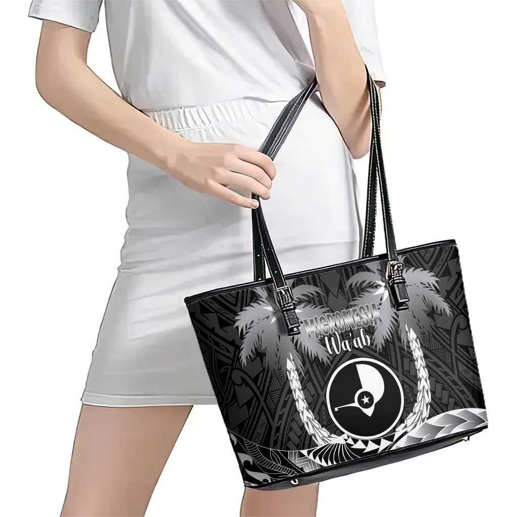 FSM Yap Day Leather Tote Bag 2025 Wa'ab Micronesia Black Color LT14 - Polynesian Pride