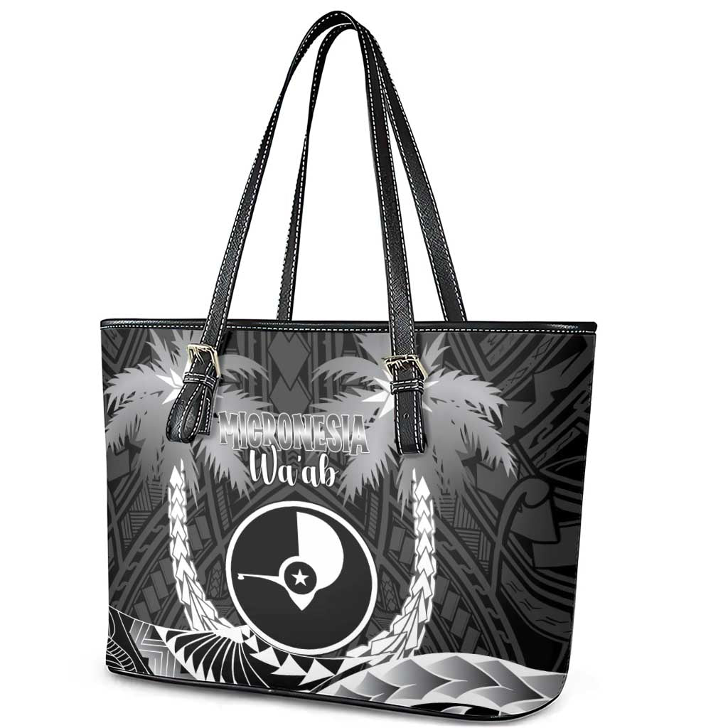 FSM Yap Day Leather Tote Bag 2025 Wa'ab Micronesia Black Color LT14 - Polynesian Pride