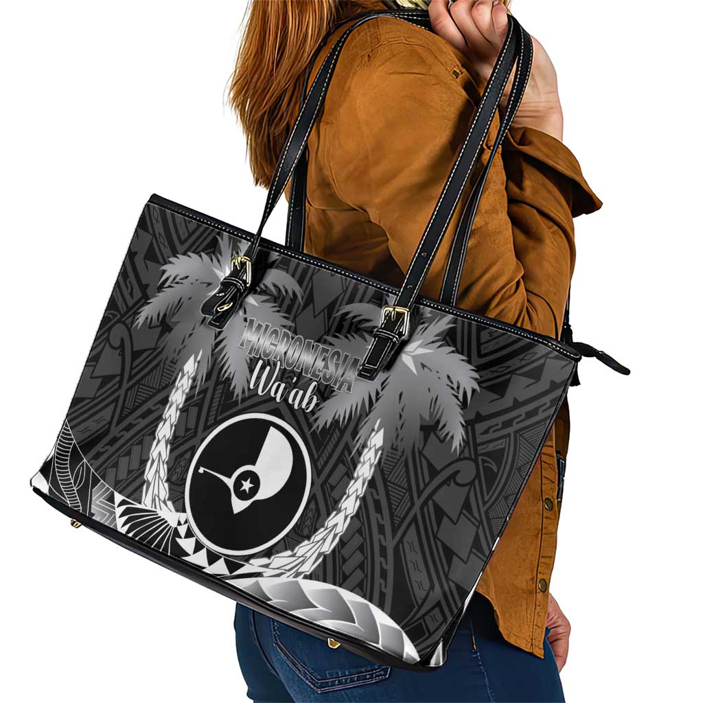 FSM Yap Day Leather Tote Bag 2025 Wa'ab Micronesia Black Color LT14 - Polynesian Pride