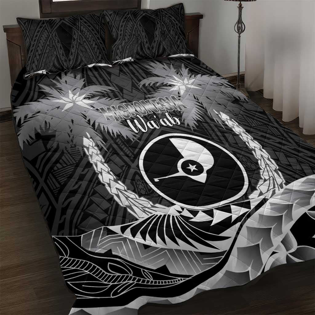 FSM Yap Day Quilt Bed Set 2025 Wa'ab Micronesia Black Color LT14 Black - Polynesian Pride