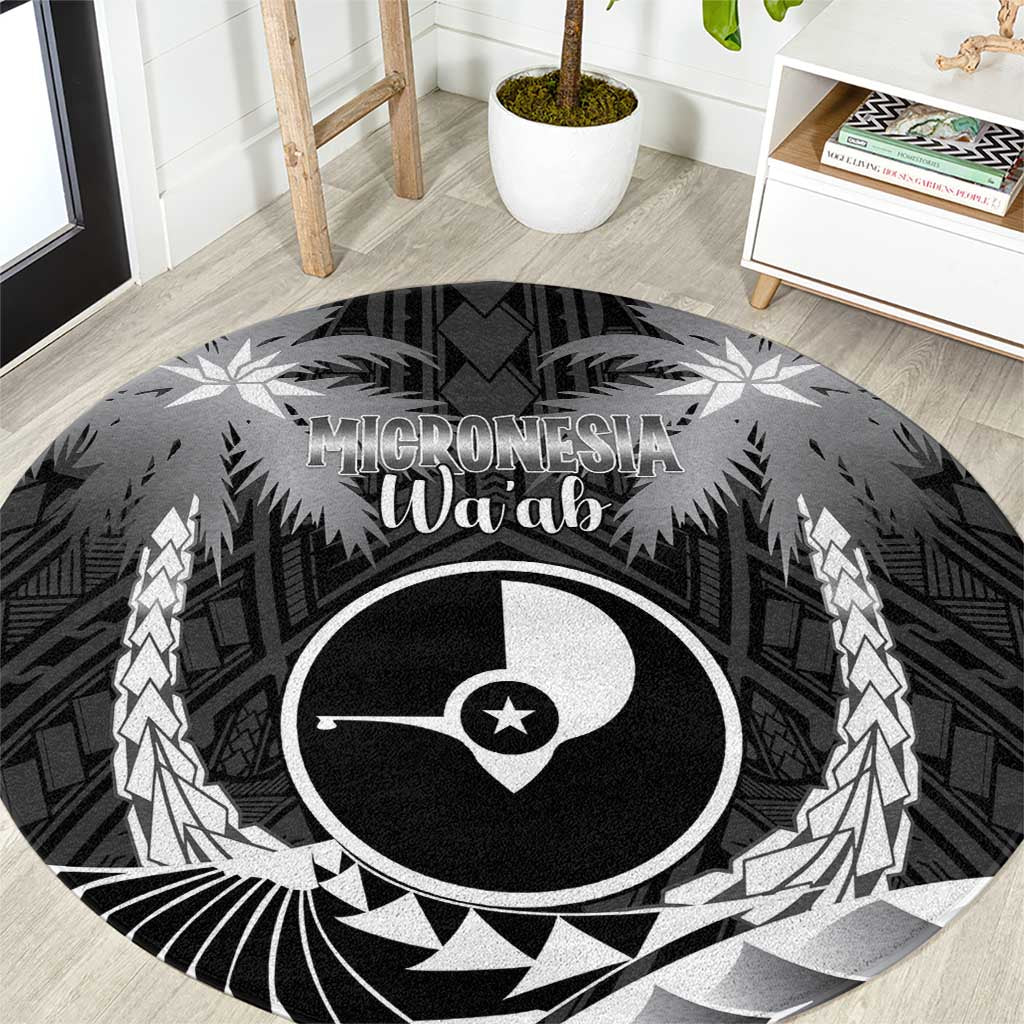 FSM Yap Day Round Carpet 2025 Wa'ab Micronesia Black Color LT14 Black - Polynesian Pride