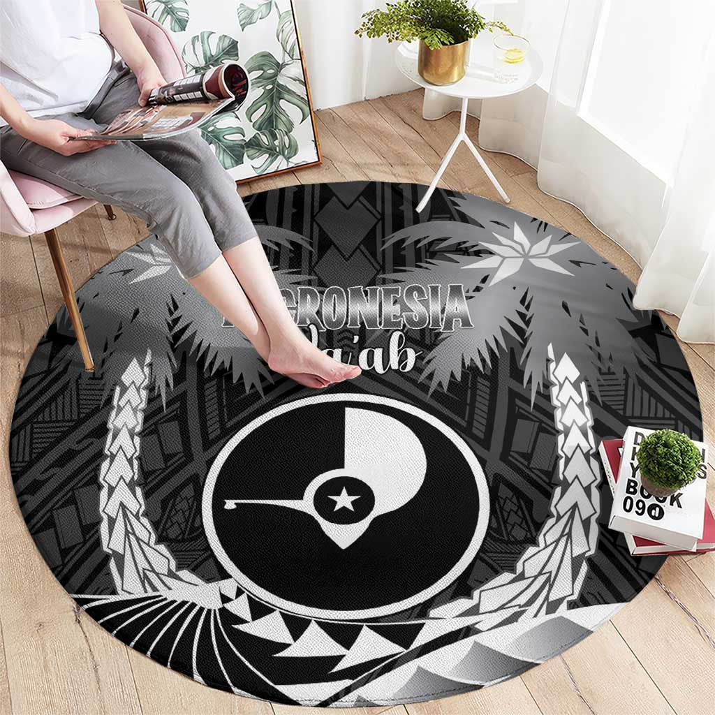 FSM Yap Day Round Carpet 2025 Wa'ab Micronesia Black Color LT14 - Polynesian Pride