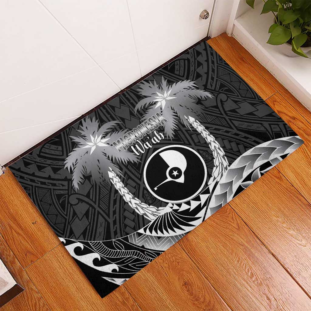 FSM Yap Day Rubber Doormat 2025 Wa'ab Micronesia Black Color LT14 - Polynesian Pride