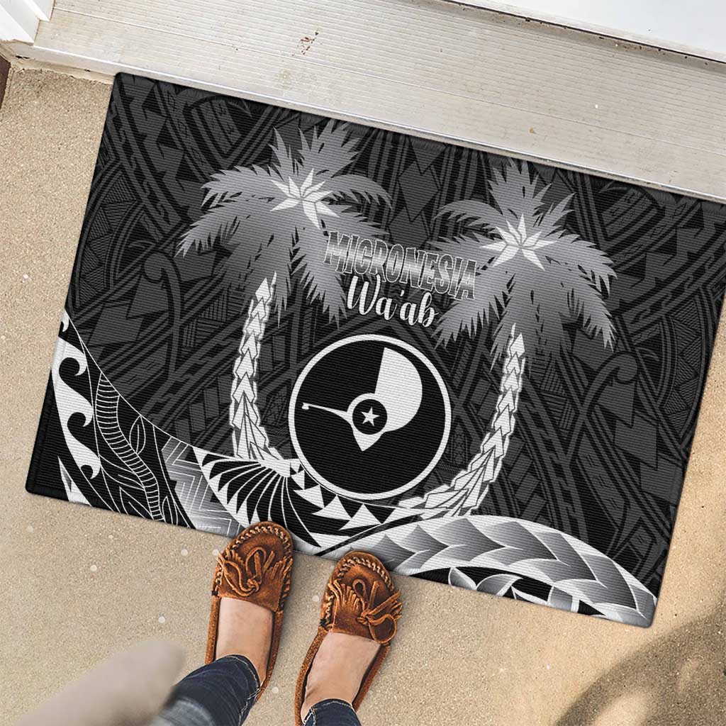 FSM Yap Day Rubber Doormat 2025 Wa'ab Micronesia Black Color LT14 - Polynesian Pride