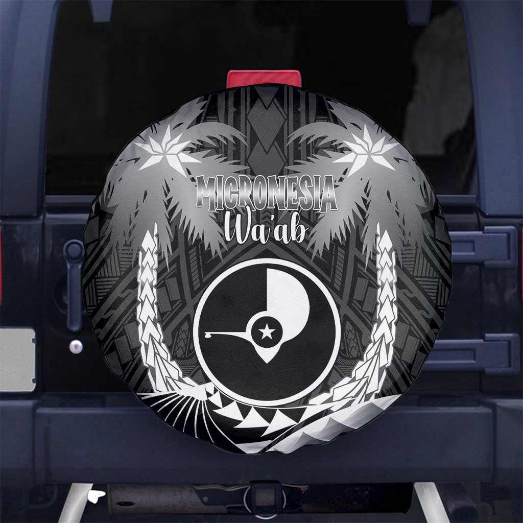 FSM Yap Day Spare Tire Cover 2025 Wa'ab Micronesia Black Color LT14 No hole Black - Polynesian Pride