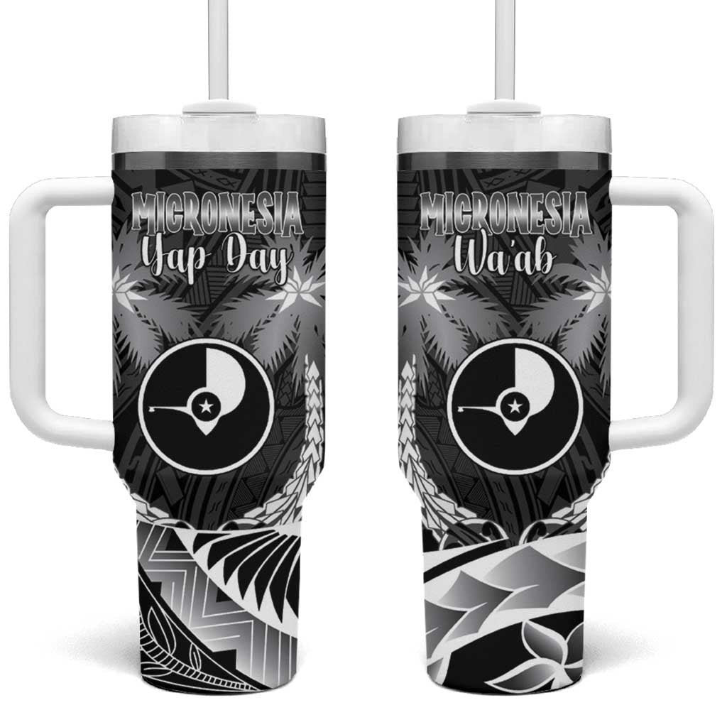 FSM Yap Day Tumbler With Handle 2025 Wa'ab Micronesia Black Color LT14 One Size: 40 oz Black - Polynesian Pride