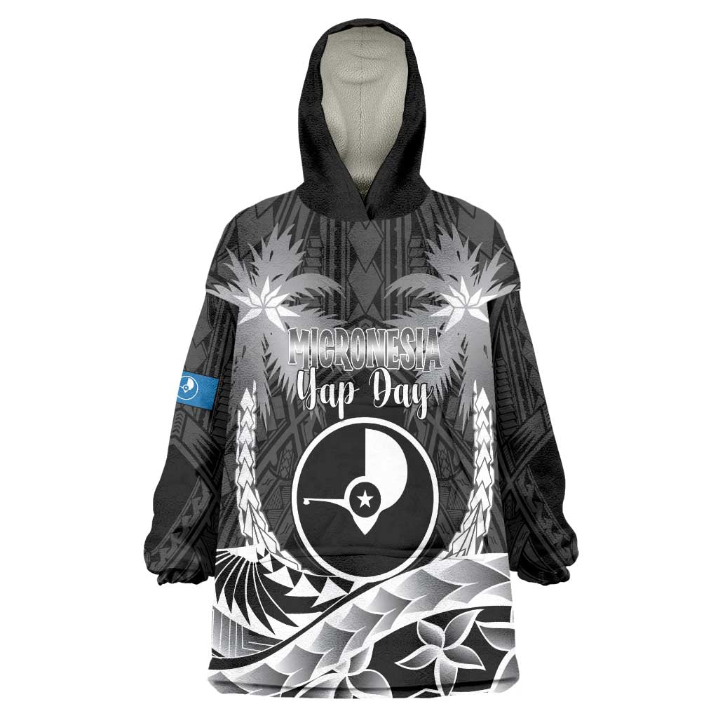 FSM Yap Day Wearable Blanket Hoodie 2025 Wa'ab Micronesia Black Color LT14 One Size Black - Polynesian Pride