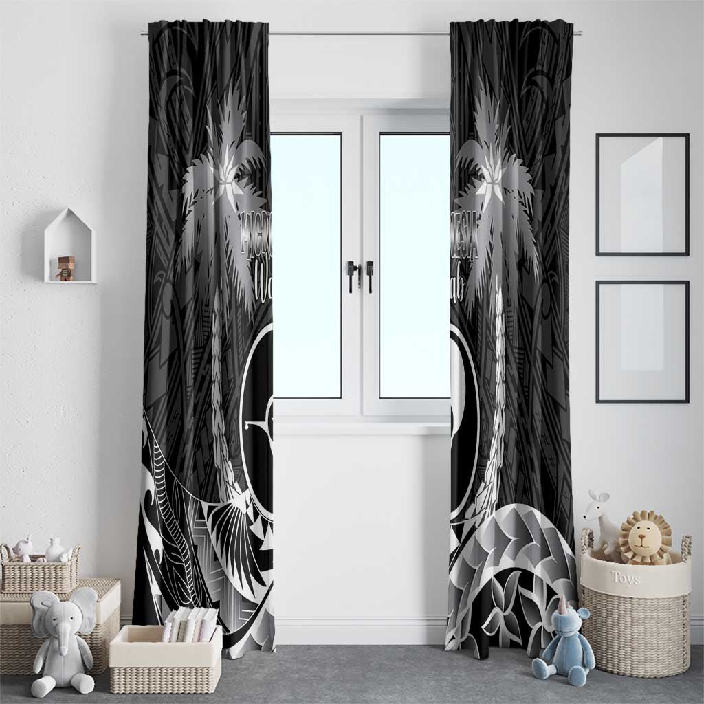 FSM Yap Day Window Curtain 2025 Wa'ab Micronesia Black Color LT14 - Polynesian Pride