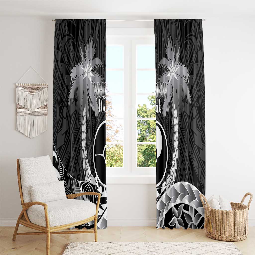 FSM Yap Day Window Curtain 2025 Wa'ab Micronesia Black Color LT14 - Polynesian Pride