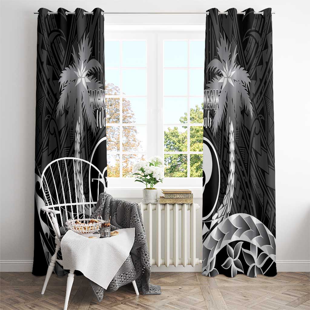 FSM Yap Day Window Curtain 2025 Wa'ab Micronesia Black Color LT14 - Polynesian Pride