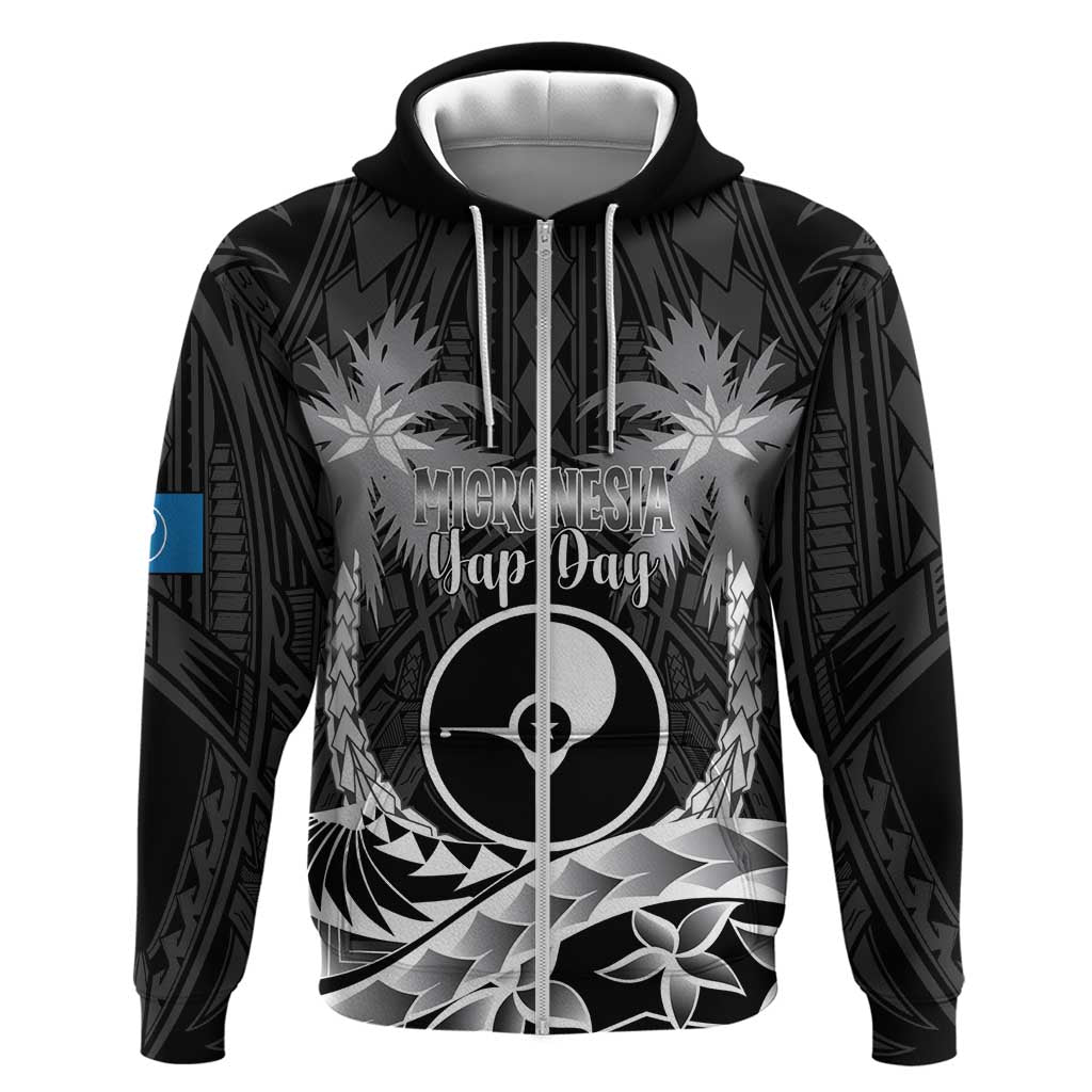 FSM Yap Day Zip Hoodie 2025 Wa'ab Micronesia Black Color LT14 Zip Hoodie Black - Polynesian Pride