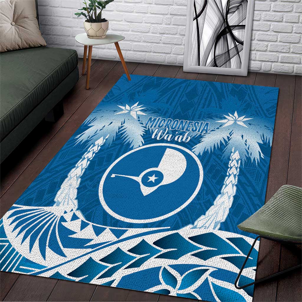 FSM Yap Day Area Rug 2025 Wa'ab Micronesia Flag Color LT14 Blue - Polynesian Pride