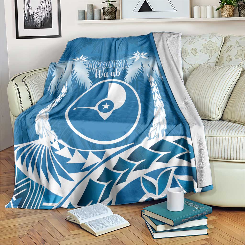 FSM Yap Day Blanket 2025 Wa'ab Micronesia Flag Color LT14 Blue - Polynesian Pride